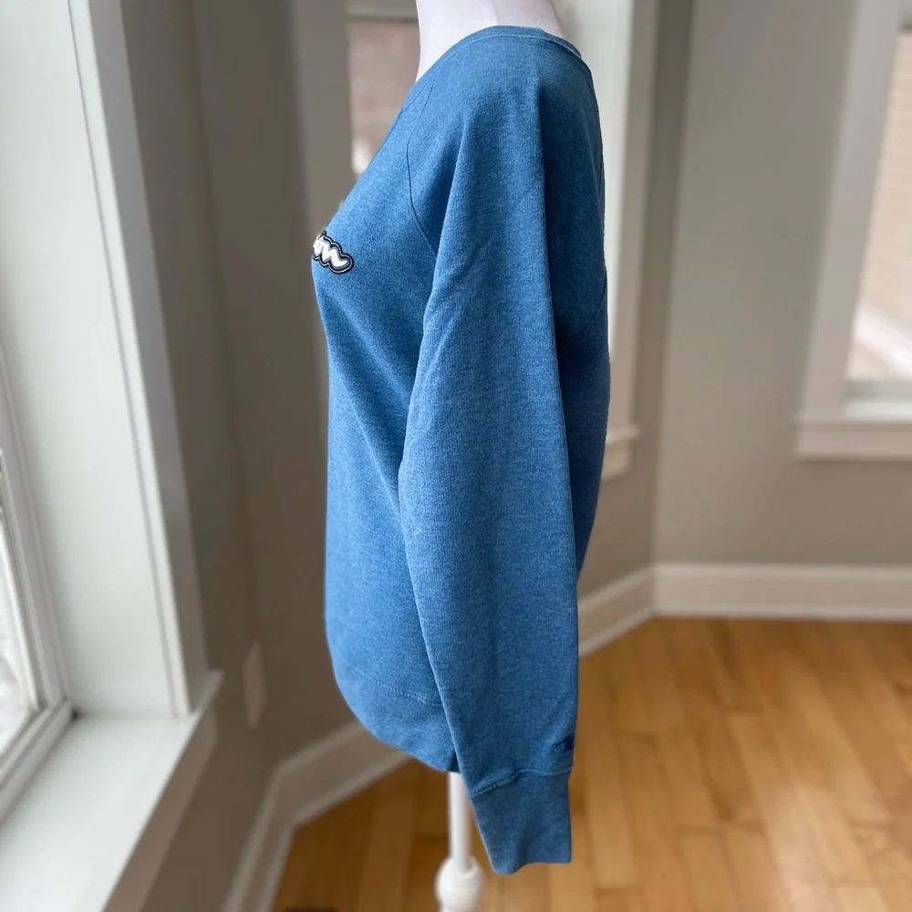Champion Vintage Blue Retro Patch Logo Sweatshirt Size Small